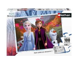 Nathan - Puzle Infantil - 100 Piezas - Un Mundo mágico - Disney Frozen 2 - Niña o niño a Partir de 6 años - Puzle Cartón Grueso y Duradero - Princesas - 86768