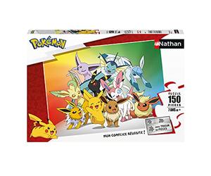 Nathan - Puzle Infantil - 150 Piezas - Evoli y Sus evoluciones - Pokémon - Niñas o niños Niño o niña a Partir de 7 años - Puzle Cartón Grueso y Resistente - Animado - 86030