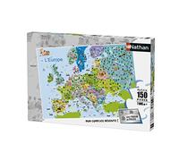 Nathan - Puzle Infantil - 150 Piezas - Mapa de Europa - Niñas o niños a Partir de 7 años - Puzle Cartón Grueso y Duradero - Cartografía - 86835