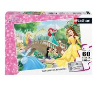 Nathan - Puzle Infantil, 60 Piezas, Tarde Entre Princesas de Disney, niña o niño a Partir de 6 años, Rompecabezas, cartón Grueso y Duradero, Princesas, 86567