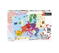 Nathan- Puzzle 250 pièces-Carte d'Europe Niño, Color (Ravensburger 4005556868797)