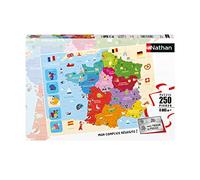 Nathan- Puzzle 250 Piezas Mapa de Francia Niño, Color (Ravensburger 4005556868759)