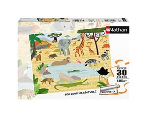 Nathan- Puzzle 30 pièces-Les animaux de la Savane Animals Puzle Infantil, Color (Ravensburger 4005556863839)