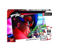 Nathan- Puzzle 60 Piezas-Miraculous Ladybug niños (Ravensburger 4005556861811)