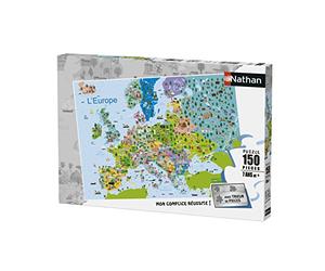 Nathan Puzzle-Mapa de Europa-150 Piezas, Multicolor, Norme (Jeux Ravensburger 86835)