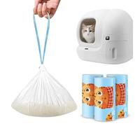 NathrBTV 60 Bolsas Arenero Gatos 58 x 35 cm Bolsas de Basura Biodegradables para Areneros Forro Para Bandeja De Arena Para Gatos con Cordón para Inodoro Eléctrico Autolimpiable