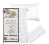 National Allergy Premium 100% algodn de algodn Protector de almohada - Tamao del rey - Blanco - 300 Contacin de hilos - Hipoalergnica Bed Fa