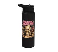 National Coffee Day Moon Barista Cosmic Brew Stainless Steel Insulated Water Bottle
