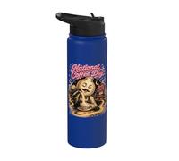 National Coffee Day Moon Barista Cosmic Brew Stainless Steel Insulated Water Bottle