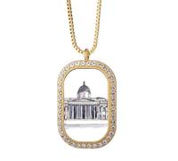 National Gallery in London - Collar con colgante de diamante y cristal dorado