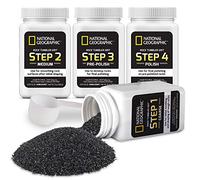 NATIONAL GEOGRAPHIC 1,5 kg de Grano de Pulido de Roca, Funciona con Cualquier Vaso, pulidor de Piedra, pule 9 kg de Rocas