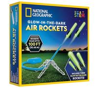 National Geographic Air Rocket Launcher - Lanza cohetes que brillan en la oscuridad de hasta 100 pies, juguetes para niños al aire libre, juguetes para niños de 8 a 12 años, juguetes que brillan en la