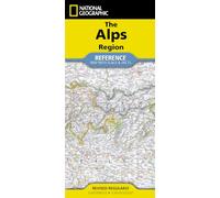 National Geographic Alps Region [France, Germany, Austria, Italy, Switzerland] Map (Folded with Flags and Facts)