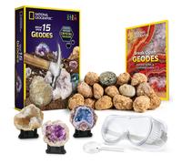 National Geographic Break Open 15 Premium Geodes - con gafas Gua de aprendizaje detallado 3 Pantalla de stands Great STEM Science Toy & Educatio