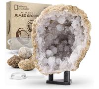 National Geographic Break Open 5 Geodas Jumbo - Kit de Ciencia de la Tierra con 5 Geodas Extra Grandes con Cristales, Gafas y Soportes de Exhibición, Regalos de Ciencia, Cosas Divertidas para Niños