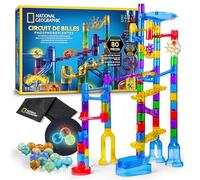 National Geographic Circuito de Canicas Fluorescentes - Set de Construcción con 15 Canicas de Vidrio Que Brillan en la Oscuridad y Bolsa de Almacenamiento, Juguete CTIM para Niños y Niñas