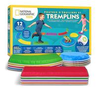 National Geographic Kids Piedras de Equilibrio y Barras de Balance - Set de circuito de obstáculos de 12 piezas para niños 3+ con dado de espuma, tarjetas Play & Learn y base antideslizante