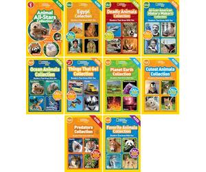 National Geographic Kids Readers Collection 10 Books Set , Level 1, 2, & 3: Animal All-Stars, Egypt, Deadly Animals, African-American History Makers, Ocean Animals, Things That Go, Planet Earth & More