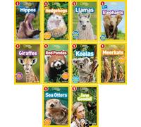National Geographic Kids Readers (Level 1) 10 Book Collection Set: Hippos, Hedgehogs, Llamas, Elephants, Giraffes, Red Pandas, Koalas, Meerkats, Sea Otters, Jane Goodall, Kids Animal Books Collection
