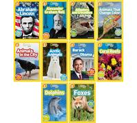 National Geographic Kids Readers Level 2 10-Book Set - Abraham Lincoln, Alexander Graham Bell, Alligators, Animals That Change Color, Arctic Animals, Barack Obama, Coral Reefs, Dolphins, Foxes
