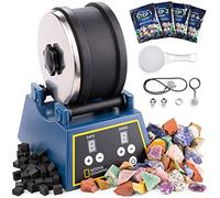 NATIONAL GEOGRAPHIC Kit de Pulido de Rocas - Tumbler Profesional con Tambor de 1,36 kg, Motor de 3 Velocidades y Temporizador de 9 Días, Rocas para Pulir, Abrasivos y GemFoam, para Niños y Adultos