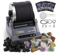 National Geographic Kit de Pulidora de Rocas Hobby - Pulidora de Rocas Resistente y Antifugas con Temporizador de 7 Días, Kit Completo de Geología para Niños