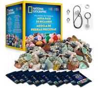 NATIONAL GEOGRAPHIC Kit de Recarga para Pulidora de Rocas - 1,36 kg de Gemas y Piedras en Bruto para Pulir, incluye Amatista y Cuarzo - Abrasivo y Suministros, Carburo de Silicio