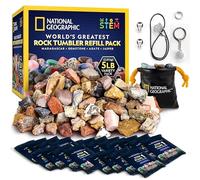 NATIONAL GEOGRAPHIC Kit de Recarga para Pulidora de Rocas - 2,26 kg de Mezcla de Rocas y Gemas en Bruto para Pulir, Accesorios para Pulidora de Rocas, Recarga de Abrasivos y Pulido