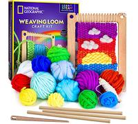 NATIONAL GEOGRAPHIC Kit de Tejido para niños, Hilo y 3 diseños Divertidos, fácil para niños, Telar para niños
