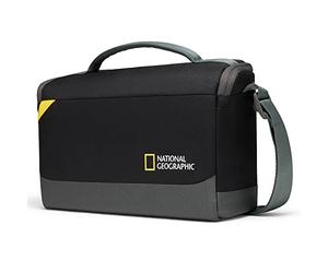National Geographic Mochila Hombro, Bolsa Cámara para DSLR, Mirrorless con Objetivos y Accesorios, Compartimentos para Tableta, Correa Ajustable, Ultraligero, NG E1 2370, Negro, M