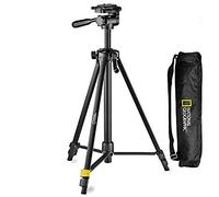 NATIONAL GEOGRAPHIC NGHP000 - Kit de trípode de Fotos Mediano, con Bolsa de Transporte, Cabezal de 3 vías, liberación rápida, cerraduras de Palanca de 3 Secciones, Columna Central engranada, Carga