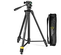 NATIONAL GEOGRAPHIC NGHP004 - Kit de trípode fotográfico con monopié, Bolsa de Transporte, Cabezal de 3 vías, liberación rápida, cerraduras de Palanca de 3 Secciones, Columna Central engranada, Carga