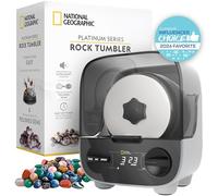 National Geographic Platinum Series - Kit de pulidor de Gemas Ultra silencioso, Patente Pendiente para niños y Adultos, 2 Libras, Barril, Grano, GemFoam, Vasos de Roca