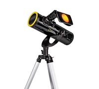 National Geographic Telescopio 76/350 con trípode, Soporte para Smartphone y Filtro Solar para observar el Sol en luz Blanca.