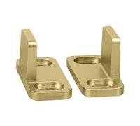 National Hardware N700-113 - Herrajes para puerta corredera interior de granero, guía de piso doble, 1 3/4 pulgadas, oro cepillado