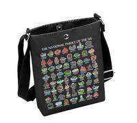 National Parks - Bolsa cruzada para parques nacionales de Estados Unidos, regalo para campistas, parques nacionales, senderismo, regalo para amantes, U-s-parksblack