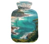 National Parks - Botella de agua caliente con pies de cubierta suave y calentador de cama, bolsa de agua caliente para aliviar el dolor, 2 litros