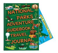 National Parks Bucket List Guía de aventuras y diario - mapa del parque nacional, planificador de viajes, libro de sellos de pasaporte y álbum de recortes para los amantes de los parques de Estados