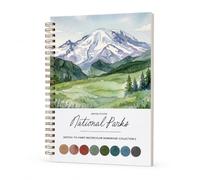 National Parks - Cuaderno de trabajo de acuarela - Guía de boceto para pintar - Aprende acuarela con 12 paisajes icónicos de Estados Unidos - Práctica paso a paso en papel de acuarela (colección 2)