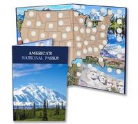 National Parks Quarter Folder Map, libro de colección de monedas, álbum de soporte de cuartos, regalos educativos de cumpleaños para amigos o coleccionistas (sin moneda)