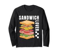 National Sandwich Day Funny Fast Food Lover Ham and Cheese Manga Larga