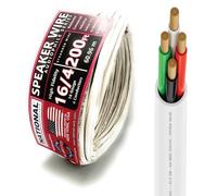 NATIONAL Wire&Cable - Cable de altavoz audiófilo 16/4 (200 pies) calibre 16 AWG - Fabricado en Estados Unidos - Cable de altavoz de audio de pared/clasificación CL/certificación ETL/2 conductores