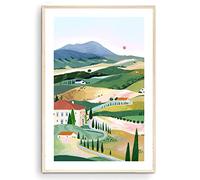 Nationcog Impresión Artística de Toscana, Italia, Val d'Orcia - Póster de Viaje - Arte de Pared Toscana - Regalo y Decoración del Hogar - Inauguración
