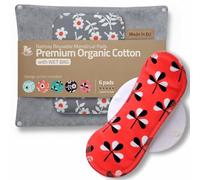 Natissy Compresas de Algodón Orgánico para Mujer, Lavables, Suaves, Transpirables, No Irritantes y Reutilizables - Pack 6 Tallas S+M - Made in EU