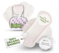 Natissy Compresas Reutilizables de Algodón Orgánico para Mujer, Lavables, Suaves, No Irritantes y Reutilizables - Pack 6 Tallas L+XL - Made in EU