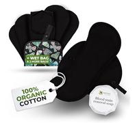 Natissy Compresas Reutilizables de Algodón Orgánico para Mujer y Adolescente, Lavables, Suaves, No Irritantes y Reutilizables - Pack 6 Tallas S+M - Made in EU