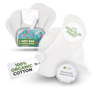Natissy Compresas Reutilizables de Algodón Orgánico para Mujer y Adolescente, Lavables, Suaves, No Irritantes y Reutilizables - Pack 6 Tallas S+M - Made in EU