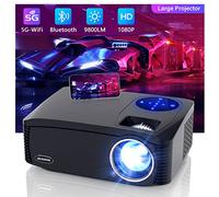 Native 1080P 5G WiFi Bluetooth Projector, AILESSOM 20000LM 450" Display Support 4K Movie Projector, High Brightness for Home Theater and Business, Compatible with iOS/Android/TV Stick/PS4/HDMI/PPT/USB