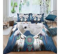 Native American Art Funda Edredon Juego de Ropa de Cama de 3 Piezas Impresión 3D Cierre de Native American Art Funda de Edredón Funda de Almohada a Juego for Ancianos Double（200x200cm）