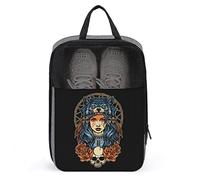 Native American Cute Girl with Wolf Headdress Shoe Bag with Zipper & Handle, Waterproof Breathable Portable
